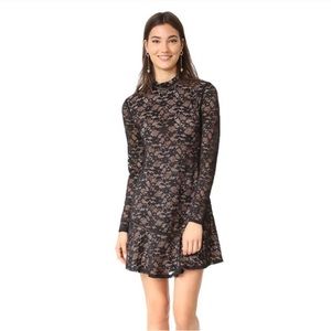 Long Sleeve Black Lace Dress - Wayf